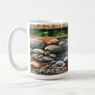Handgemalter Wald mit Brook Kaffeetasse