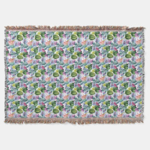 Handgemaltes Aquarell-Kaktus-Muster Decke