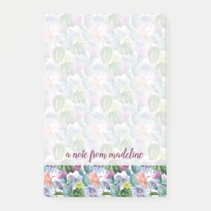 Handgemaltes Aquarell-Kaktus-Muster Post-it Klebezettel