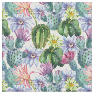Handgemaltes Aquarell-Kaktus-Muster Stoff