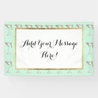 Handgemaltes Aquarell-olivgrünes Martini-Cocktail