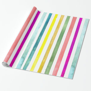 Handgemaltes Aquarell Stripes Geschenk-Verpackung Geschenkpapier
