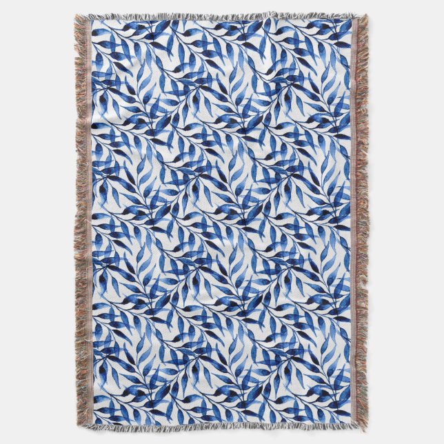 Handgemaltes Aquarell-Tinten-Muster Decke (Vorderseite Vertikal)