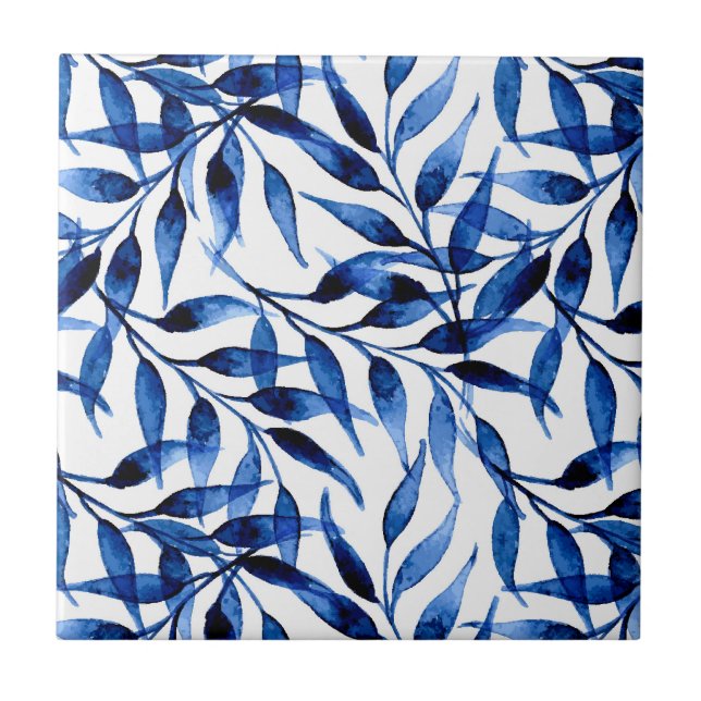 Handgemaltes Aquarell-Tinten-Muster Fliese (Vorderseite)