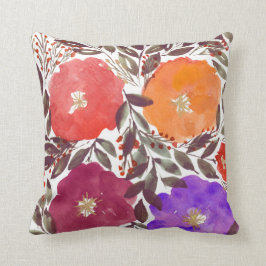 handgemaltes Blumenkissen des Watercolor Kissen