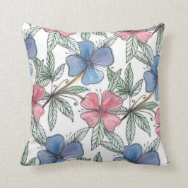 handgemaltes Blumenkissen des Watercolor Kissen