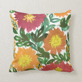 handgemaltes Blumenkissen des Watercolor Kissen