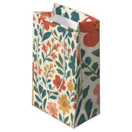 Handgemaltes Blumenmuster – Farbige Botanik Kleine Geschenktüte