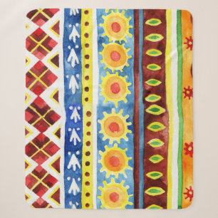Handgemaltes ethnisches Wasserfarbmuster Sherpadecke