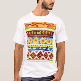 Handgemaltes ethnisches Wasserfarbmuster T-Shirt