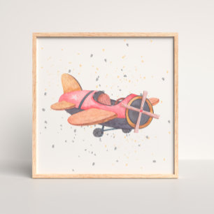 Handgemaltes Flugzeuge-Jungen-Kinderzimmer-Poster Poster