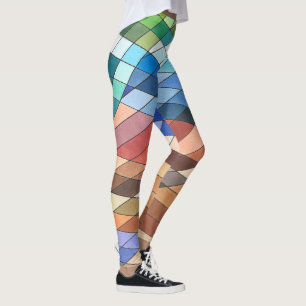 Handgemaltes geometrisches abstraktes Muster Leggings