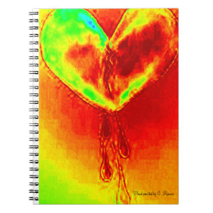 Handgemaltes Herz-Notizbuch Notizblock