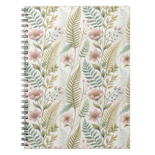 Handgemaltes Rosa-Blüten-Botanisches-Blumenmuster Notizblock