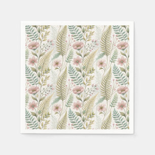 Handgemaltes Rosa-Blüten-Botanisches-Blumenmuster Serviette