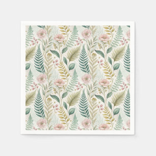 Handgemaltes Rosé-Blumen-Botanisches Blumenmuster Serviette