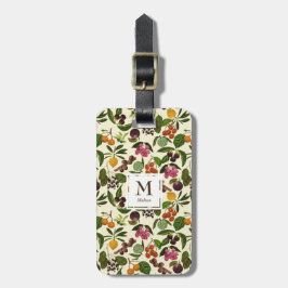 Handgemaltes rustikales tropische Frucht-Monogramm Gepäckanhänger