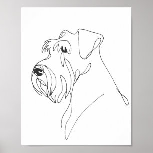 Handgemaltes Schnauzer-Haustierporträt Poster