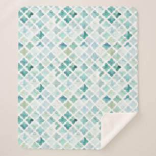 Handgemaltes Türkis-Muster Sherpadecke