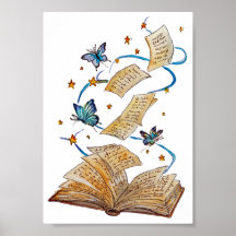 Handgemaltes Zauberbuch Schmetterlinge Aquarellkun