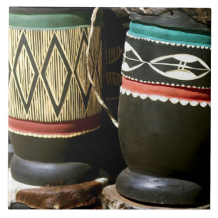 Handgeschnitzte Trommeln, Livingston, Sambia Fliese