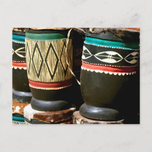 Handgeschnitzte Trommeln, Livingston, Sambia Postkarte