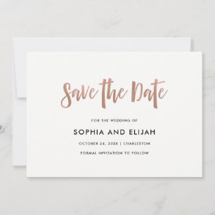 Handgeschrieben und modern   Imitate Rose Gold mit Save The Date