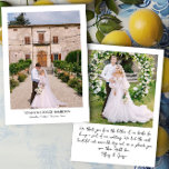 Handgeschriebene 2-Foto-Hochzeit Dankeskarte<br><div class="desc">Vielen Dank Karte mit Foto Hochzeit und handgeschriebenen Stil Typografie. Ihre Hochzeitsfotos werden als senkrechte Foto auf der Vorderseite und als quadratisches Foto auf der Rückseite angezeigt. Sie können auch Ihre "handgeschriebene" Nachricht, Braut- und Bräutigamen, Hochzeitstag und Ort hinzufügen. Einfaches, modernes Design in Schwarz und Weiß und super einfach, um...</div>