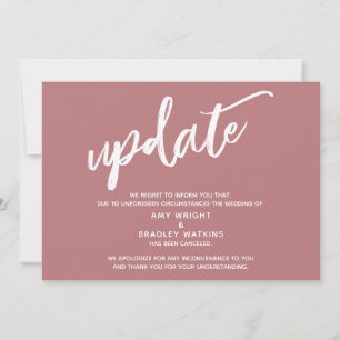 Handgeschriebene Absage der Hochzeit Update Dusty  Einladung