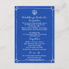 Handgeschriebene Angaben zur Hochzeit und Anleitun Begleitkarte