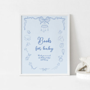 Handgeschriebene Babyparty, Bücher für Babyjungen Poster