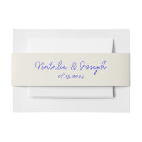 Handgeschriebene blaue Retro Whimsical Trendy Wedd