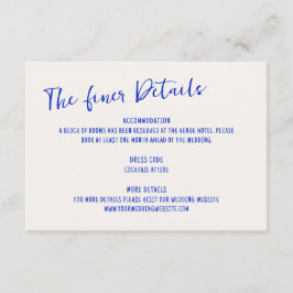 Handgeschriebene Blue Squiggle Frame Wedding Begleitkarte