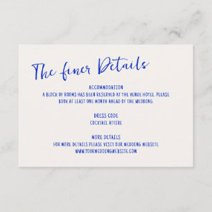 Handgeschriebene Blue Squiggle Frame Wedding Begleitkarte