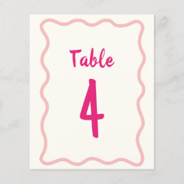 Handgeschriebene Bold Wavy Brautparty-Tischnummer