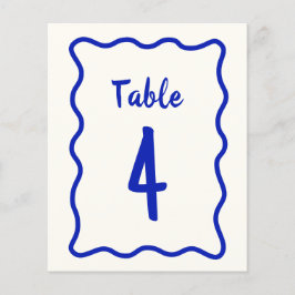 Handgeschriebene Bold Wavy Brautparty-Tischnummer