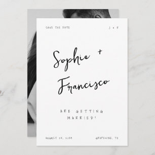 Handgeschriebene Braut und Bräutigame Französische Save The Date