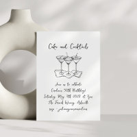 Handgeschriebene Cakes Cocktails Doodles Geburtsta