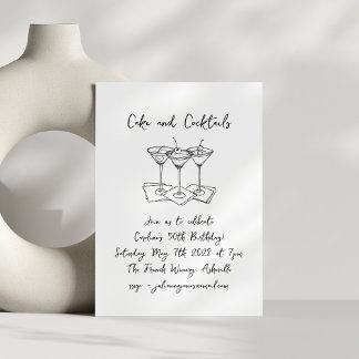 Handgeschriebene Cakes Cocktails Doodles Geburtsta Einladung