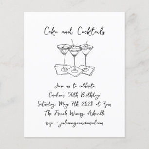 Handgeschriebene Cakes Cocktails Geburtstagspartei