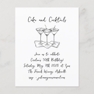 Handgeschriebene Cakes Cocktails Geburtstagspartei