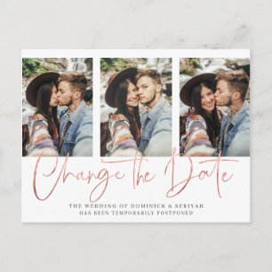 Handgeschriebene Chic Rose Gold-Hochzeit Postkarte