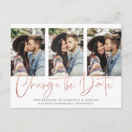 Handgeschriebene Chic Rose Gold-Hochzeit Postkarte