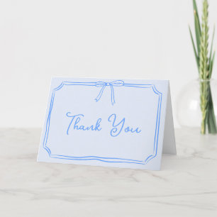 Handgeschriebene Dankeschön Card Niedlich Blue Coq Dankeskarte