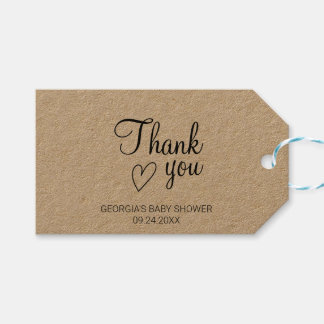 Handgeschriebene Dankeschön Tags mit Rustic Kraft Geschenkanhänger