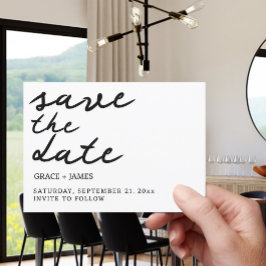 Handgeschriebene einfache Minimalistische Typograf Save The Date