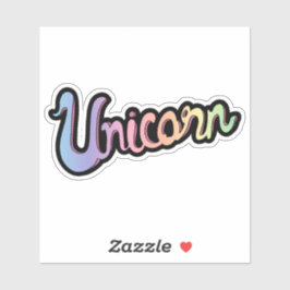 Handgeschriebene Einhornkalligraphie Aufkleber