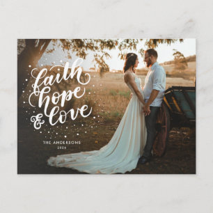 Handgeschriebene Faith, Hope, and Love Foto  Feiertagspostkarte