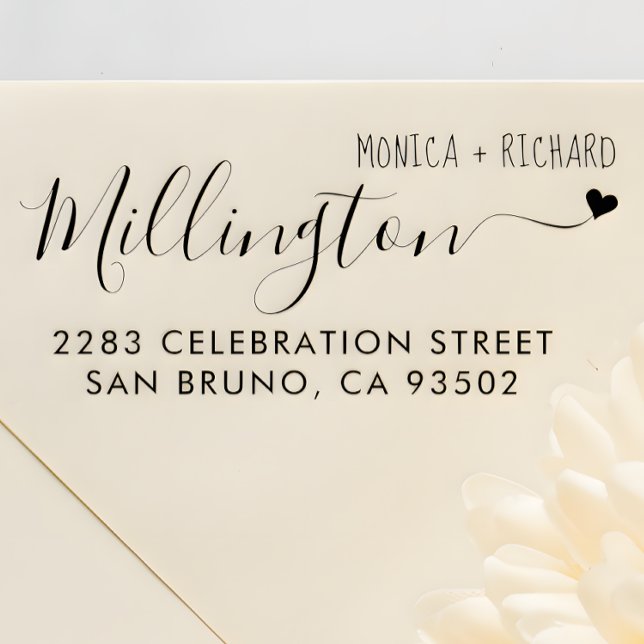 Handgeschriebene Familienname Hochzeit-Rücksendead Gummistempel (Von Creator hochgeladen)