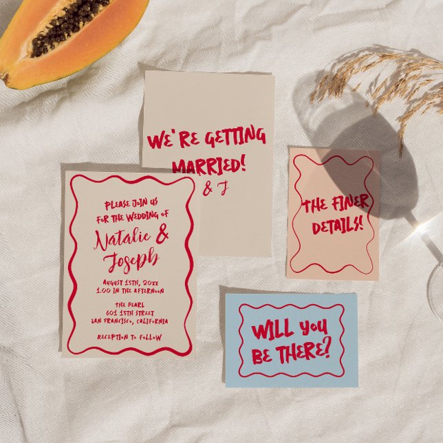 Handgeschriebene farbenfrohe knuddelige Retro Fett Einladung (Von Creator hochgeladen)